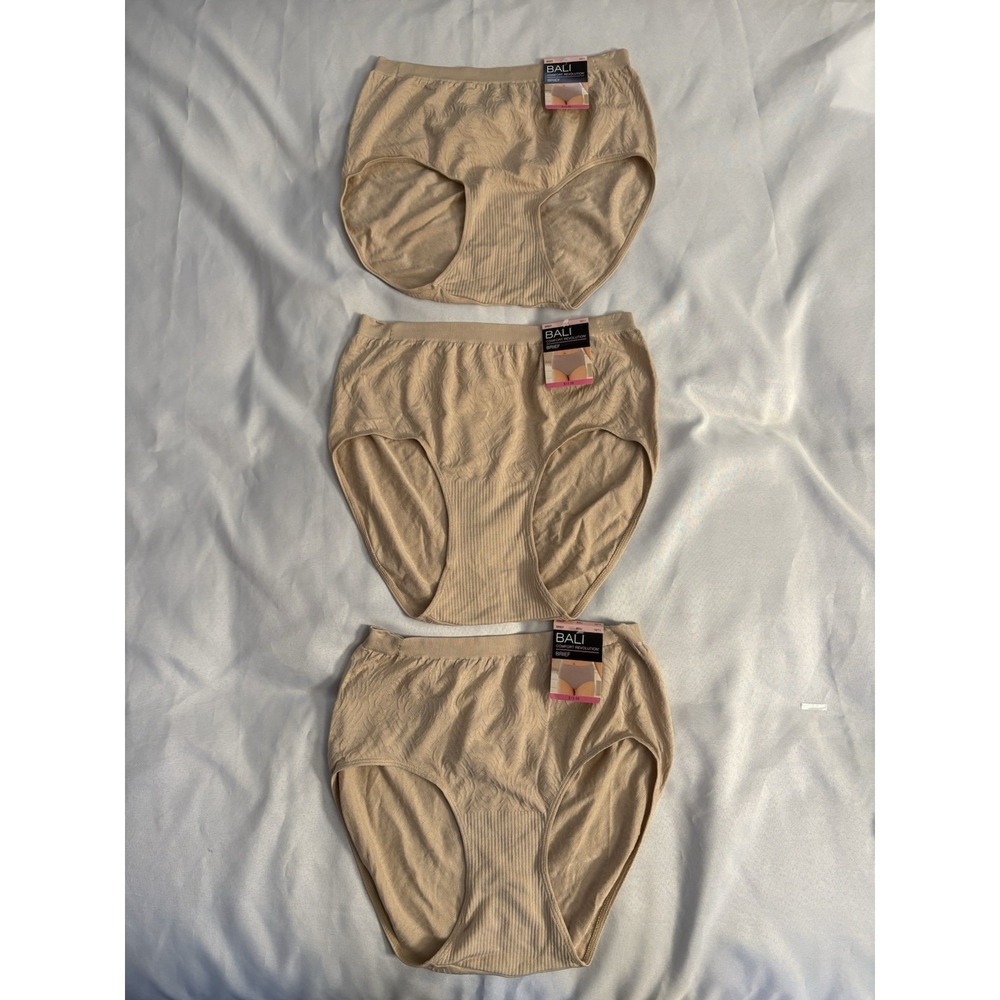 NEW Bali Comfort Revolution Bali Briefs 3  Pair Style 803J Women's Size 10/11